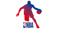 美国职业篮球联赛NBA标志 - 著名的红蓝篮球运动员剪影